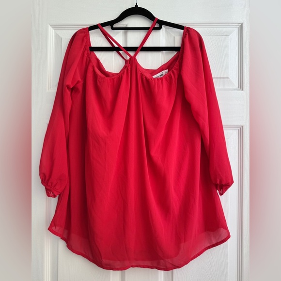 Vemvan Tops - Women's Off the Shoulder Red Blouse, Size XL - NWT